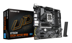GIGABYTE B760M DS3H WIFI6E GEN5 Placa Base – Compatible con procesadores Intel Core 14ª generación, VRM digital de 6+2+1 fases, hasta 5600 MHz DDR5, 2 x M.2 PCIe 4.0, Wi-Fi 6E, LAN 2.5 GbE, USB 3.2 Gen2
