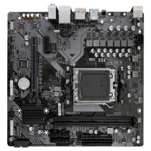 GIGABYTE A620M H Placa base - Soporta CPUs AMD Ryzen 8000, VRM digital de 5+2+2 fases, hasta 7200MHz DDR5 (OC), 1xPCIe 4.0 M.2, LAN GbE, USB 3.2 Gen 1