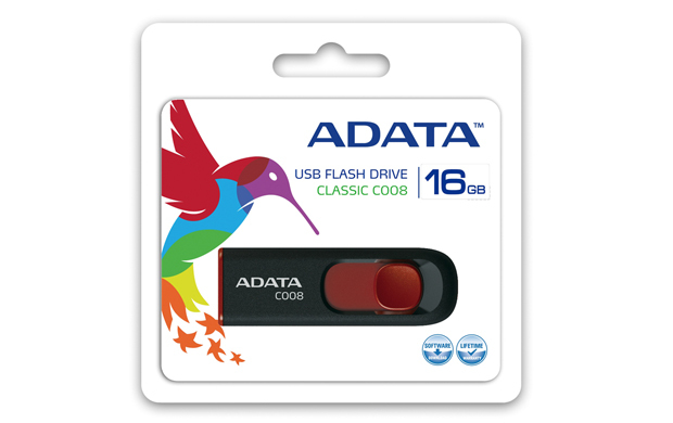 ADATA C008 unidad flash USB 16 GB USB tipo A 2.0 Negro, Rojo