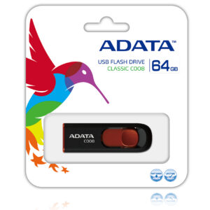 ADATA C008 64GB unidad flash USB USB tipo A 2.0 Negro, Rojo