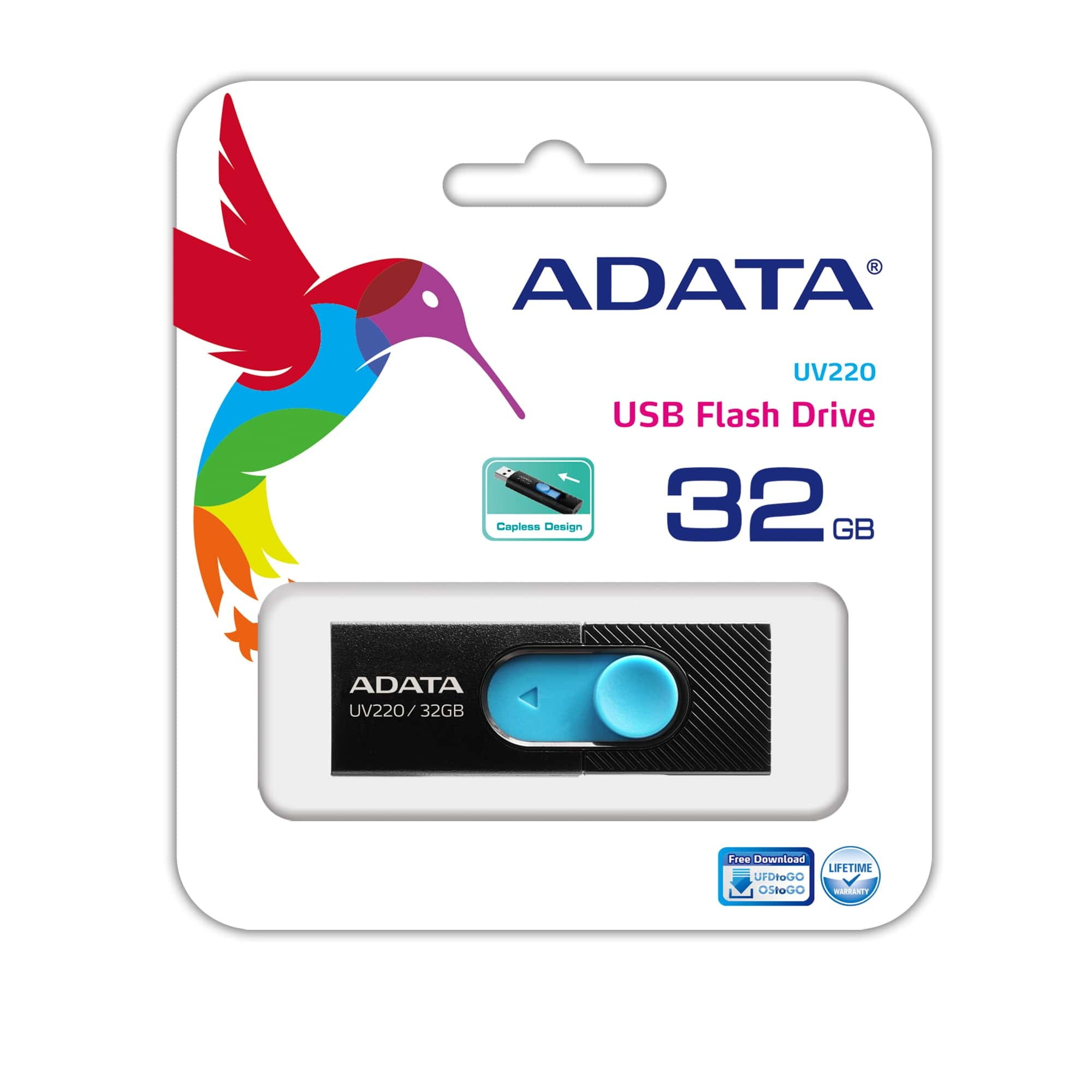 ADATA UV220 unidad flash USB 32 GB USB tipo A 2.0 Negro, Azul