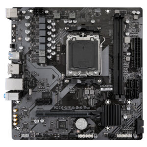 GIGABYTE A620M H Placa base - Soporta CPUs AMD Ryzen 8000, VRM digital de 5+2+2 fases, hasta 7200MHz DDR5 (OC), 1xPCIe 4.0 M.2, LAN GbE, USB 3.2 Gen 1