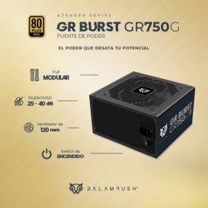 Fuente de Poder 750W 80 Plus Gold BALAM RUSH GR BURST GR750G LEGEND SERIES