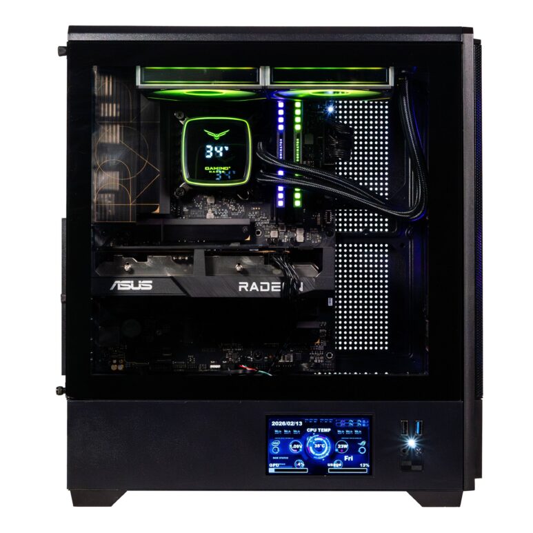 Gabinete Naceb Technology NA-0658LCD, Midi-Tower, Gabinete, Acero, E-ATX / ATX / mATX / Mini-ITX, Negro