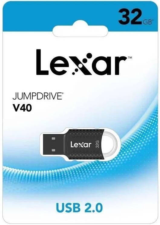 Memoria USB LEXAR 32GB, JumpDrive LJDV40-32GA, 2.0. Negro/Blanco