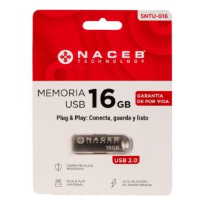 NACEB-USB-U106-20-16GB Modelo de producto DHI-USB-U106-20-16GB Interfaz USB 2.0 Capacidad 16 GB Velocidad de lectura 10–25 MB/s Velocidad de escritura 3–10