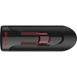 Memoria USB SanDisk Cruzer Glide, 64GB, USB 3.0, Negro/Rojo