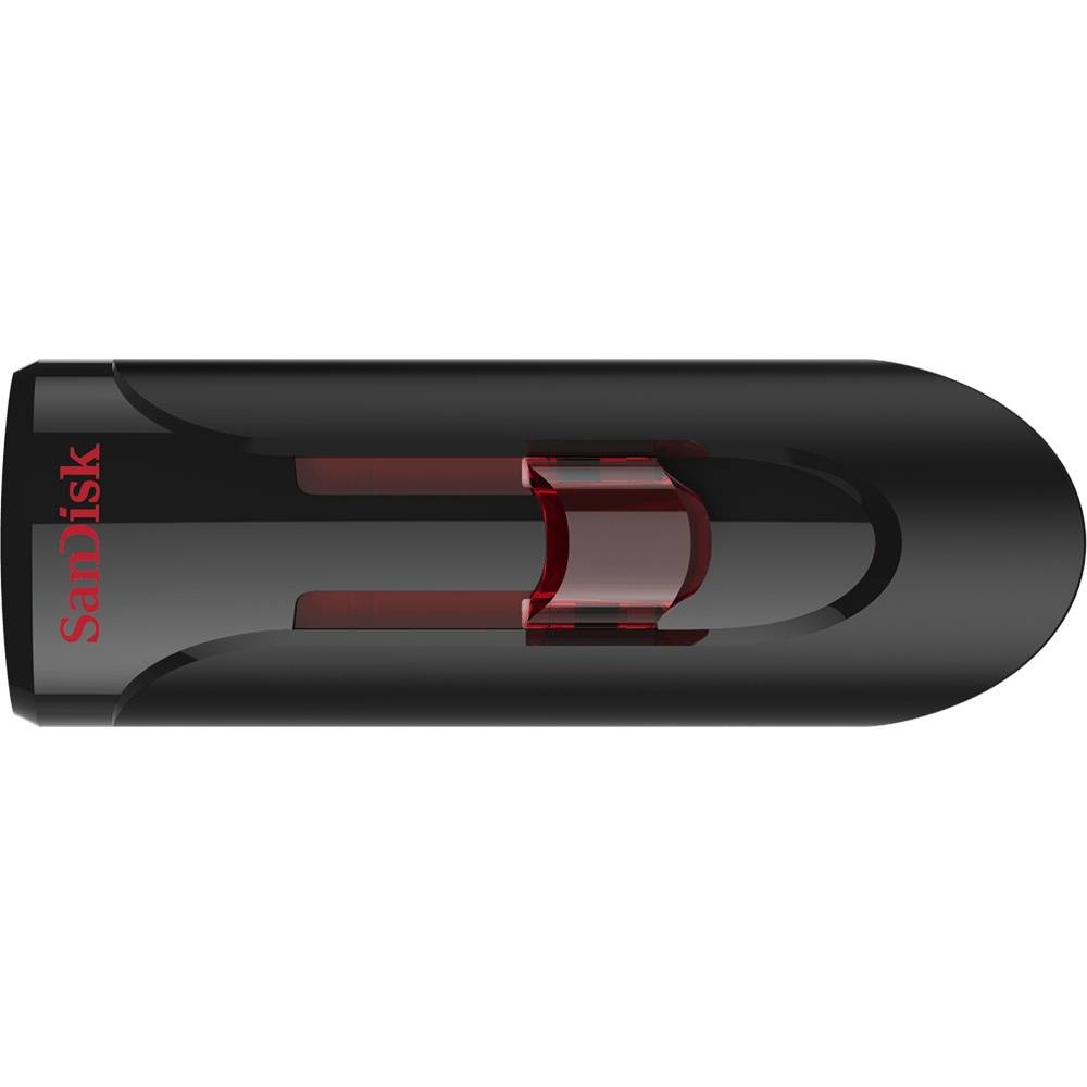 Memoria USB SanDisk Cruzer Glide, 64GB, USB 3.0, Negro/Rojo