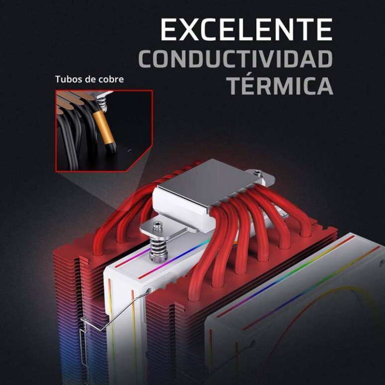 Enfriamiento de Aire BAMLAM RUSH HELIUX PRO HEX50 Sistema de enfriamiento de Aire, Disipador de aire, Iluminación ARGB