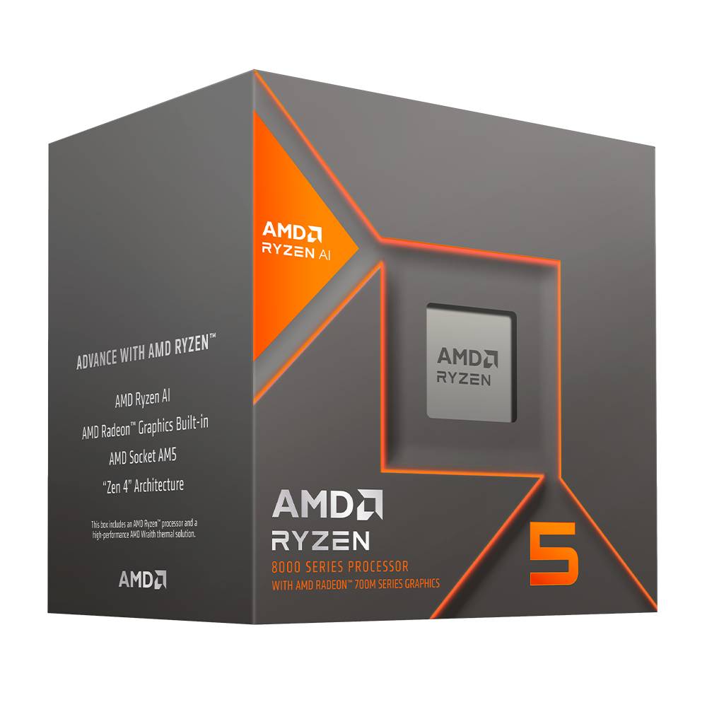AMD RYZEN 5 8500G, 6 núcleos, Socket AM5, Con Ventilador, Con Gráficos Incluidos.
