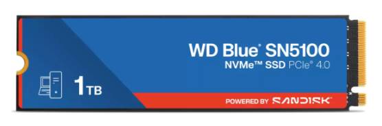 SSD SanDisk WD Blue SN5100 NVMe, 1TB, M.2, 3000 MB/s Escritura, 4150 MB/s Lectura, PCI Express 4.0 SSD SanDisk WD Blue SN5100 NVMe, 1TB, M.2, 3000 MB/s Escritura, 4150 MB/s Lectura, PCI Express 4.0