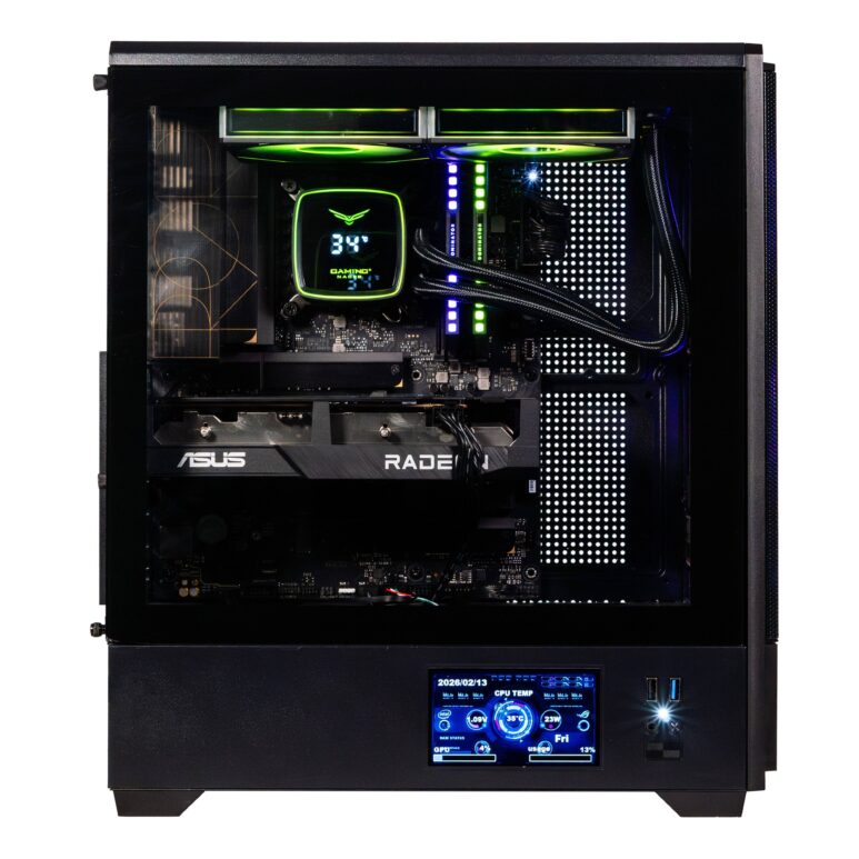 Gabinete Naceb Technology NA-0658LCD, Midi-Tower, Gabinete, Acero, E-ATX / ATX / mATX / Mini-ITX, Negro