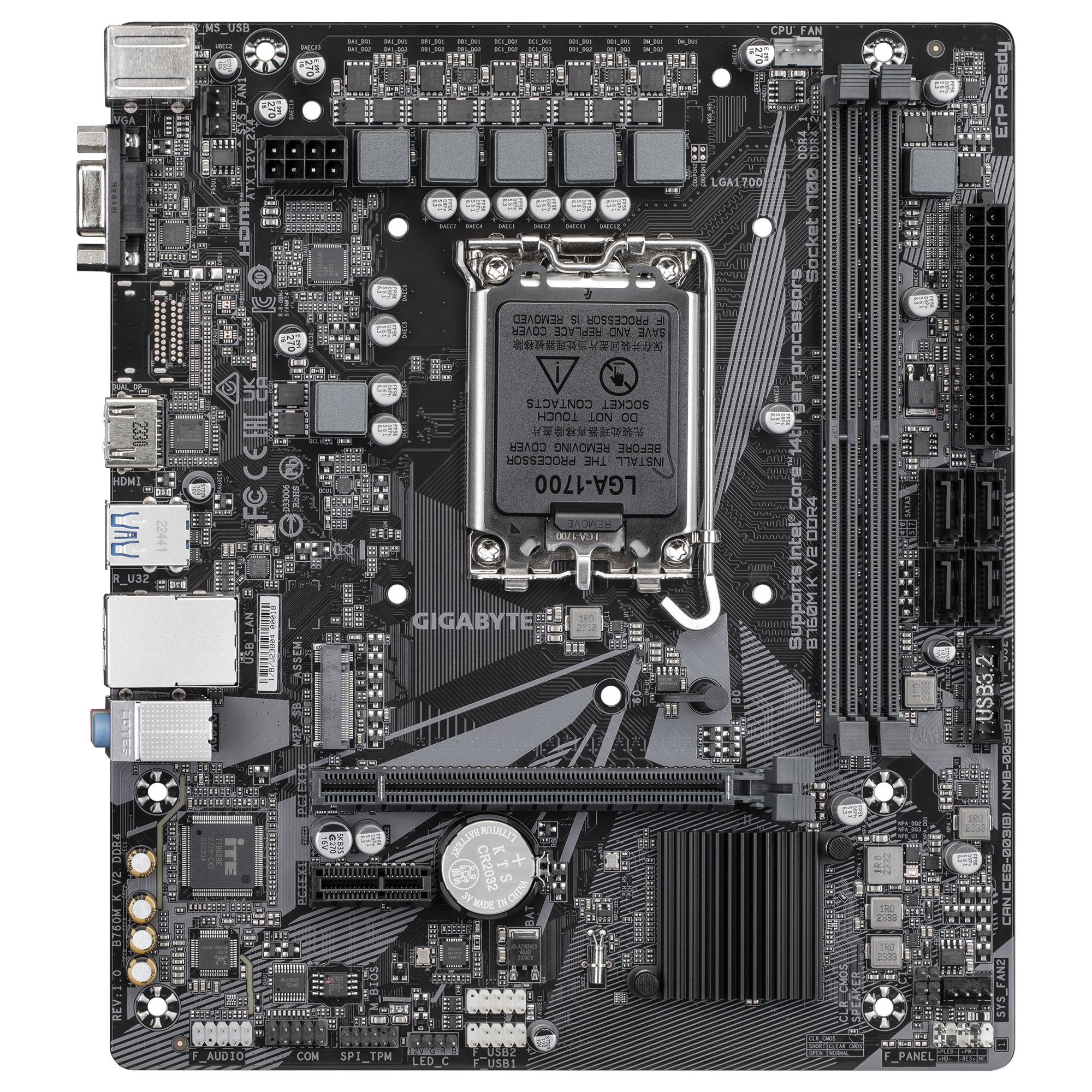 GIGABYTE B760M K V2 DDR4 placa base Intel B760 Express LGA 1700 micro ATX