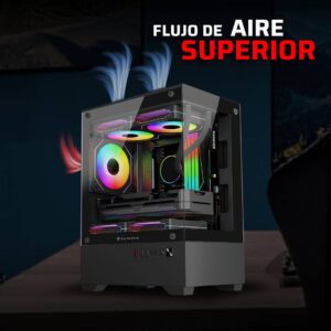 Gabinete Mini Torre NITROX GLOW CRYSTAL 4700C Factor: Mini ITX, Panel Lateral de Crystal templado