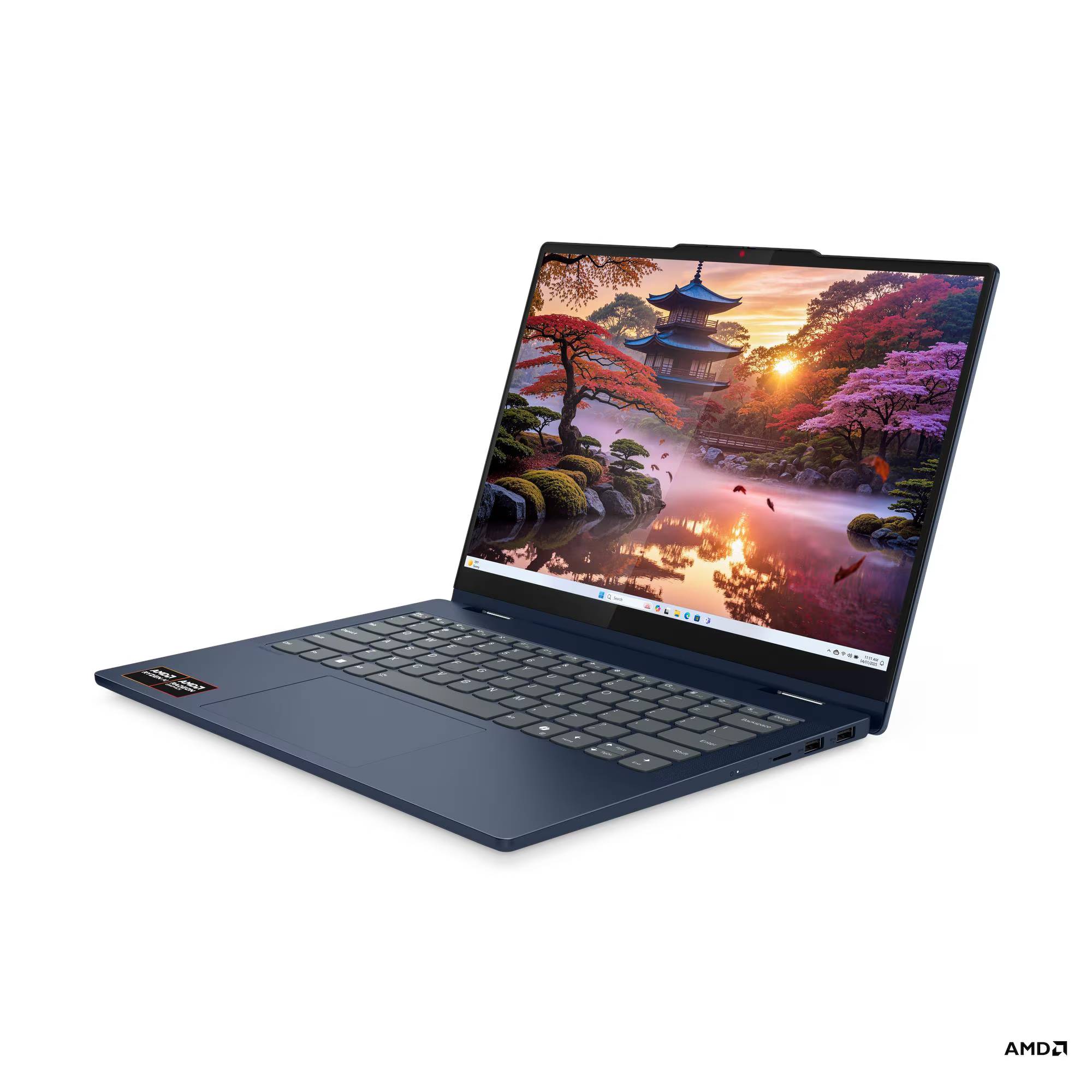 Lenovo IdeaPad 5 2-in-1, AMD Ryzen AI 7, 16GB, 512 GB SSD, 14 pulgadas WUXGA, TOUCH, teclado retroiluminado, incluye Lápiz digital, W11H