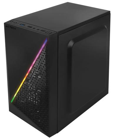 Gabinete ACTECK KIOTO GC460 RGB ESSENTIAL, Gabinete, Micro-ATX, Mini-ITX, Negro, 500 W
