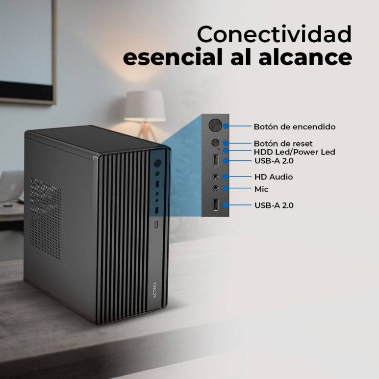 Gabinete Mini Torre APEX GI205F ACTECK Factor: Micro Atx, Mini ITX