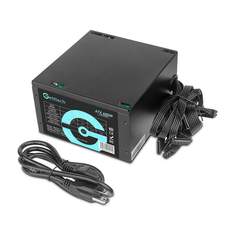 GETTTECH FUENTE DE PODER ATX 600W, VENTILADOR DE 120MM, MTBF 100,000 HORAS, EFICIENCIA ENERGETICA, NEGRO, MOD. GFS-60020 GETTTECH FUENTE DE PODER ATX 600W, VENTILADOR DE 120MM, MTBF 100,000 HORAS, EFICIENCIA ENERGETICA, NEGRO, MOD. GFS-60020