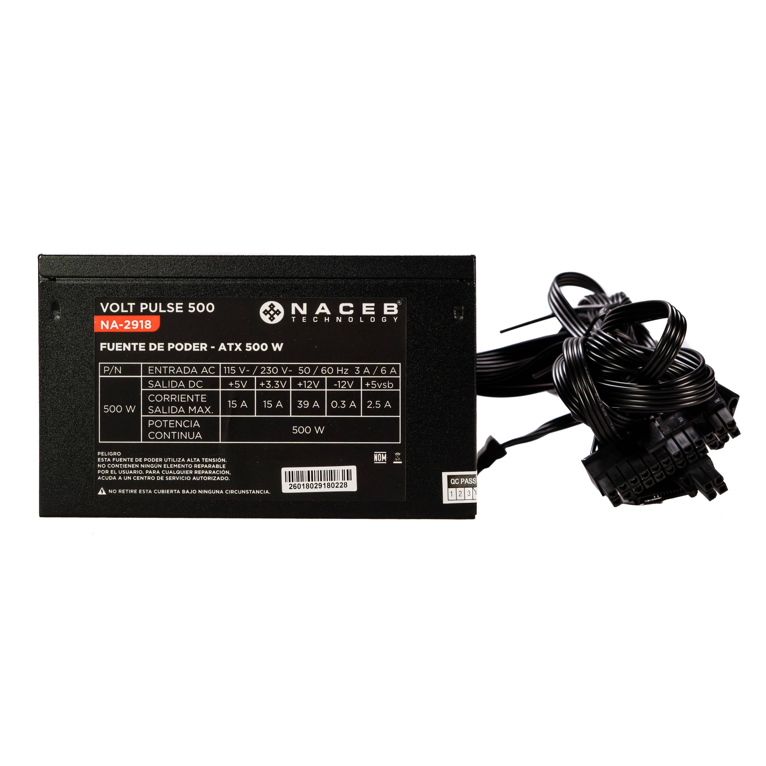 FUENTE DE PODER ATX 500W VOLT NA-2918