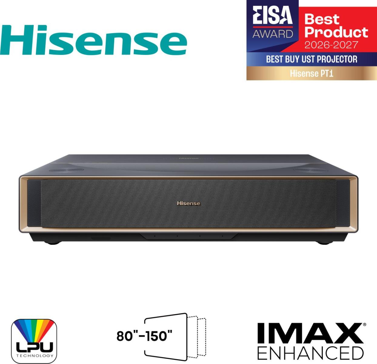 Laser Cinema HISENSE PT1 4K DPL, GOOGLE TV de 80 a 150 Pulgadas, Tiro corto.