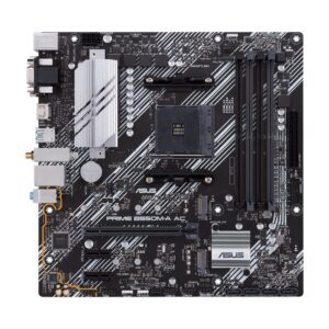 Tarjeta Madre ASUS PRIME B550M-A AC,micro ATX, AMD,Ryzen AM4, PCIe 4, HDMI / D-Sub / DVI, SATA 6 Gbps, USB 3.2 Gen 2, Aura Sync.
