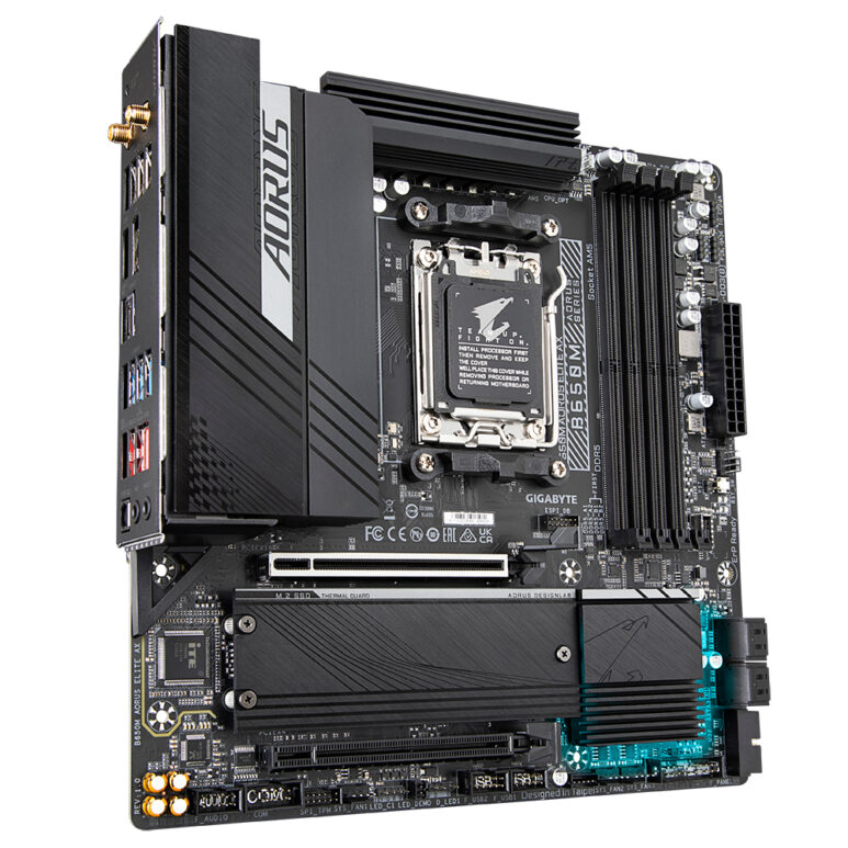 Motherboard GIGABYTE B650M AORUS ELITE AX Procesador AMD Socket AM5, support for: AMD Ryzen