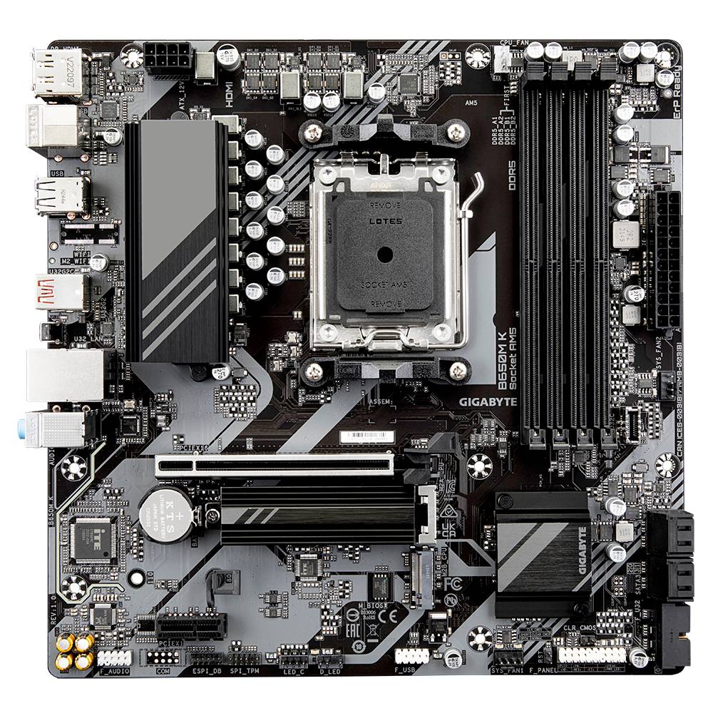 TARJETA MADRE GIGABYTE MICRO ATX, B650M K, DDR5. 256 GB, AM5, PARA AMD