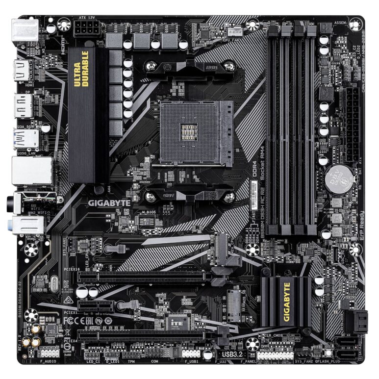 TARJETA MADRE GIGABYTE ATX B550M DS3H AC R2 DDR4, AM4, 32 GB, PARA AMD