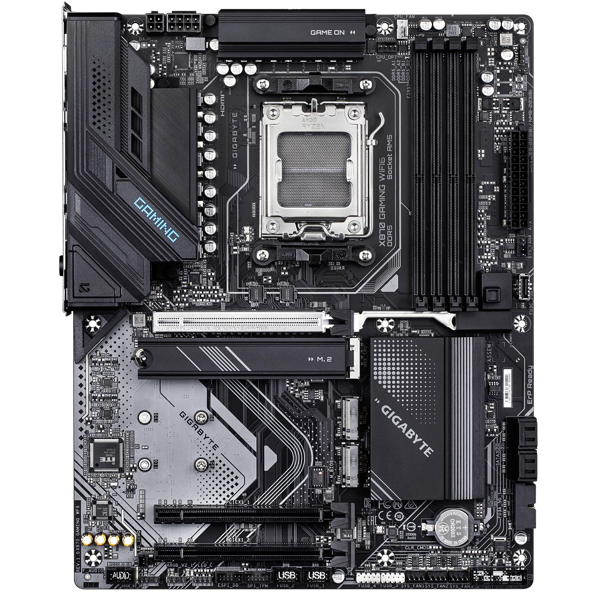 TARJETA MADRE GIGABYTE ATX X870 GAMING WF6 DDR5, AM5, 64 GB, PARA AMD