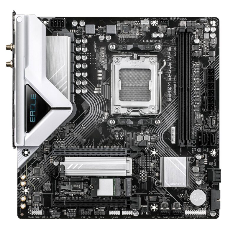 TARJETA MADRE GIGABYTE MICRO ATX, B840M EAGLE WIFI6, DDR5, AM5, 128 GB, PARA AMD