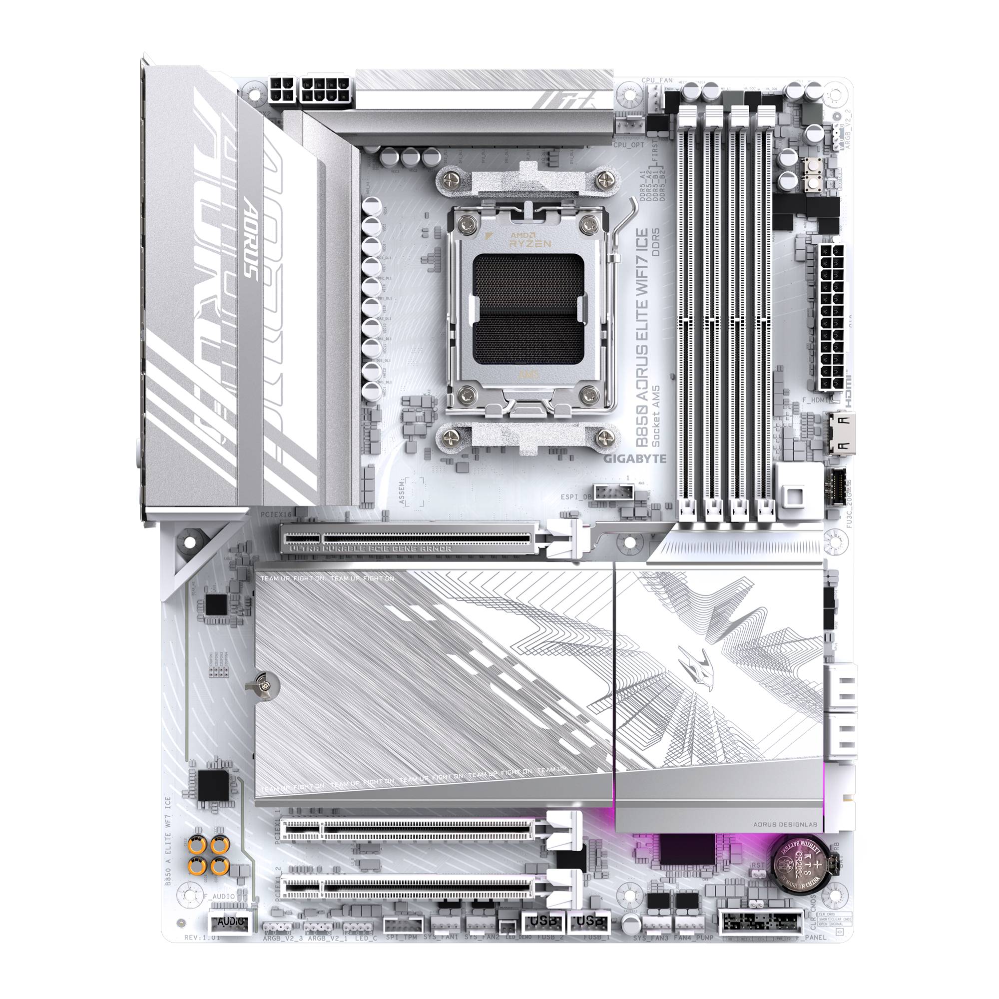 TARJETA MADRE GIGABYTE ATX B850 A ELITE WF7 ICE, DDR5, AM5, 256 GB, PARA AMD