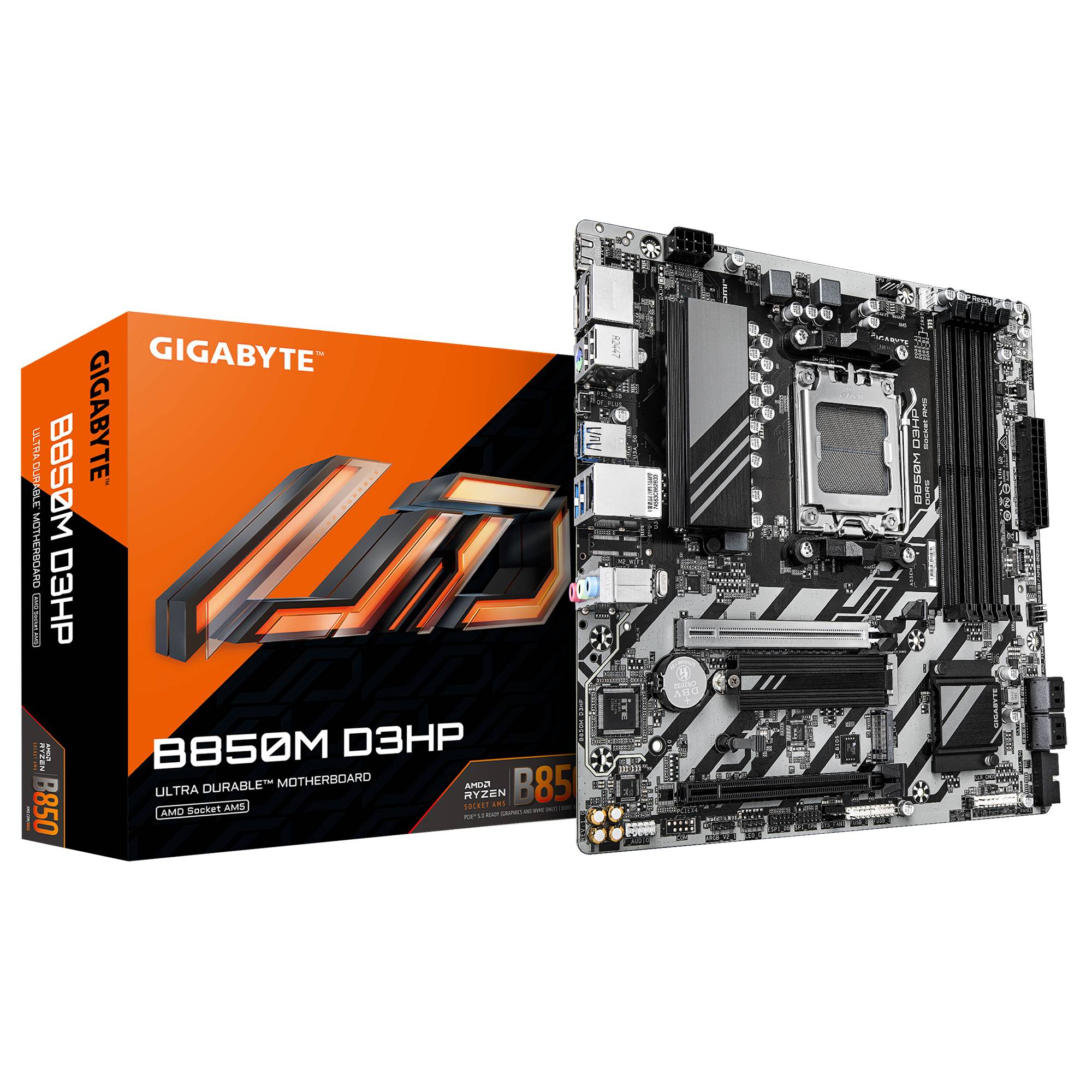 TARJETA MADRE GIGABYTE MICRO ATX B850M D3HP, DDR5, AM5, 256 GB, PARA AMD