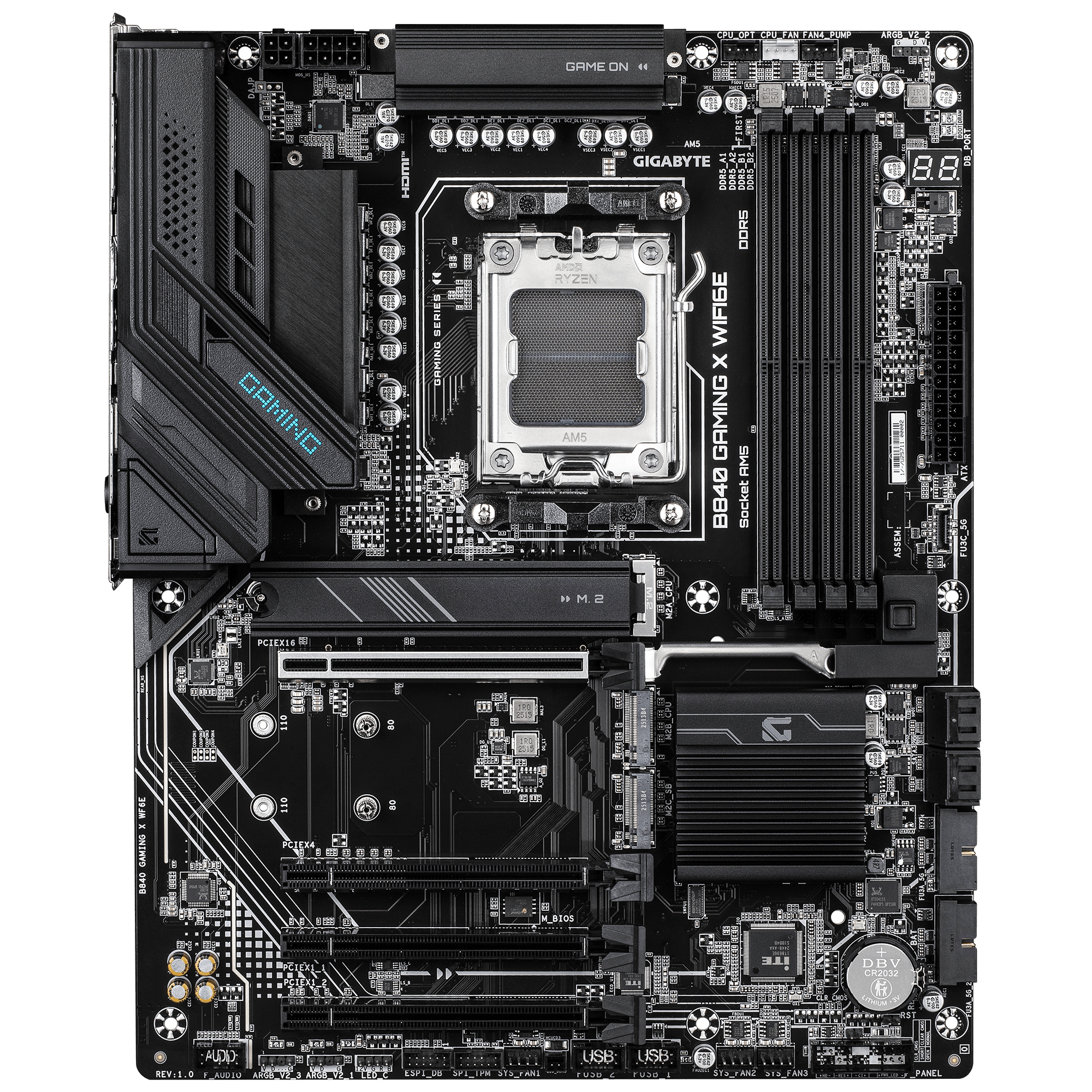 TARJETA MADRE GIGABYTE ATX B840 GAMING X WF6E, DDR5, AM5, 256 GB, PARA AMD