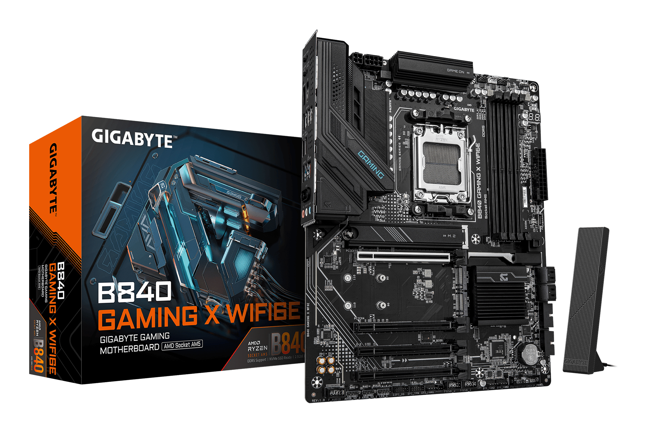 TARJETA MADRE GIGABYTE ATX B840 GAMING X WF6E, DDR5, AM5, 256 GB, PARA AMD