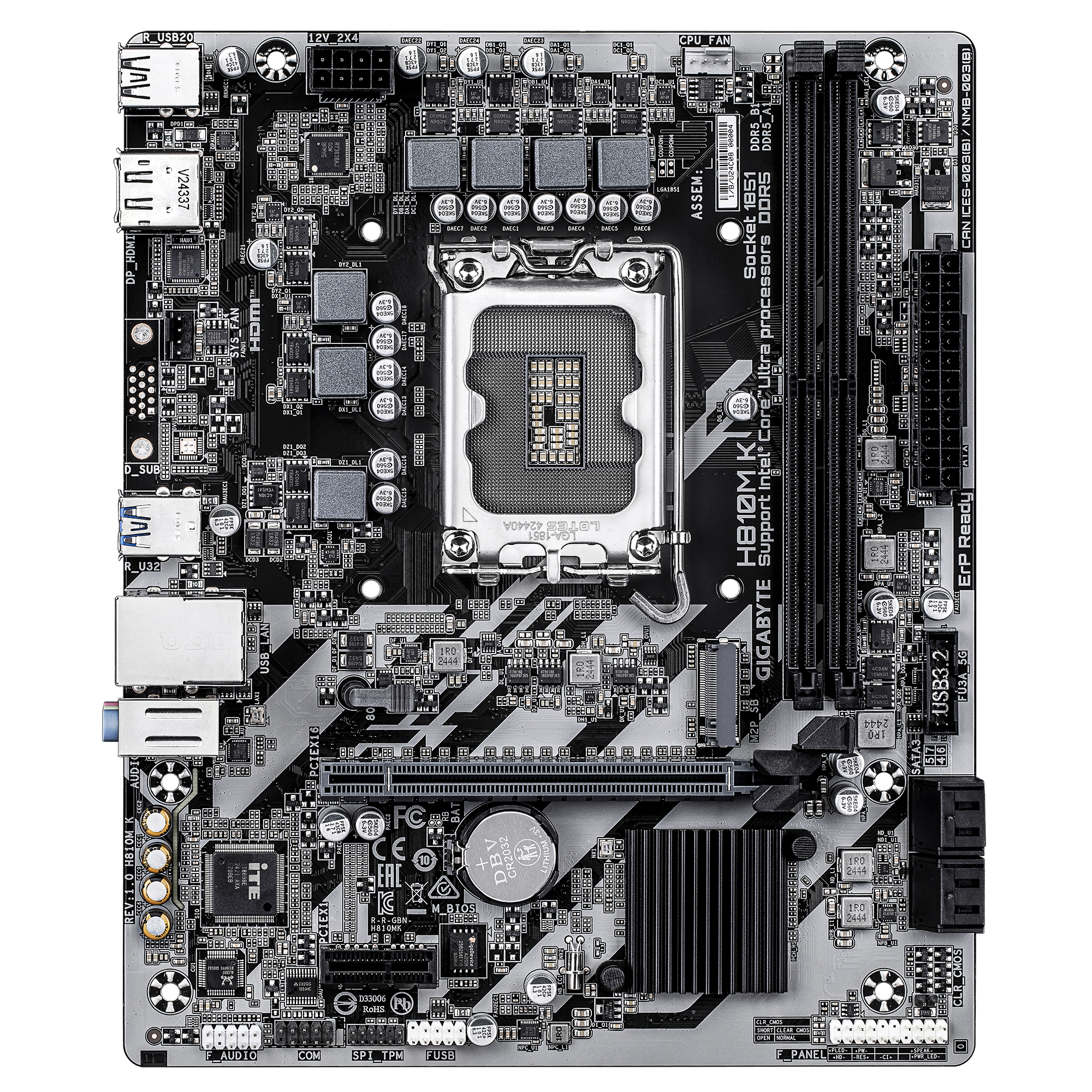 TARJETA MADRE GIGABYTE MICRO ATX H810M K , DDR5, S-1851, 128 GB, PARA INTEL