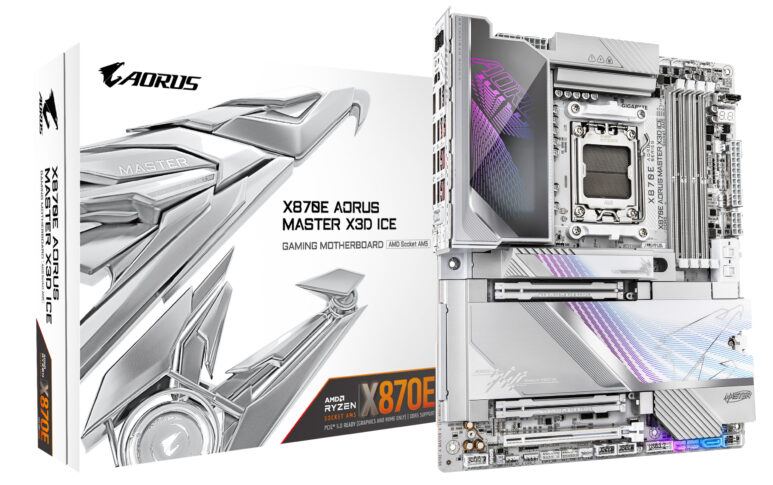 TARJETA MADRE GIGABYTE ATX X870E A MASTER X ICE, DDR5, AM5, 256 GB, PARA AMD