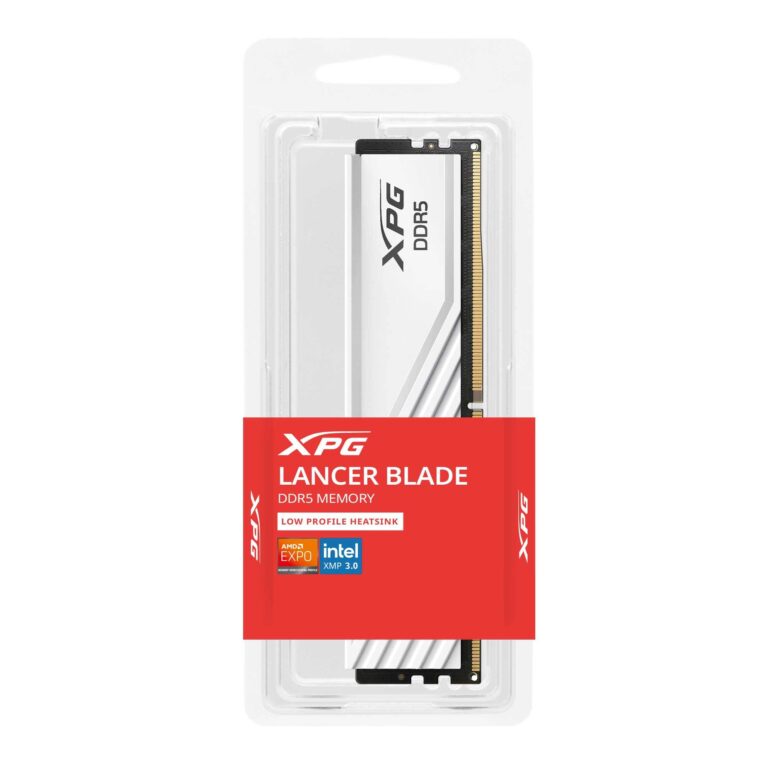 Memoria RAM ADATA XPG LANCER BLADE, DDR5 16GB UDIMM 5600MT/s. Disipador aluminio BLANCO. AX5U5600C4616G-SLABWH