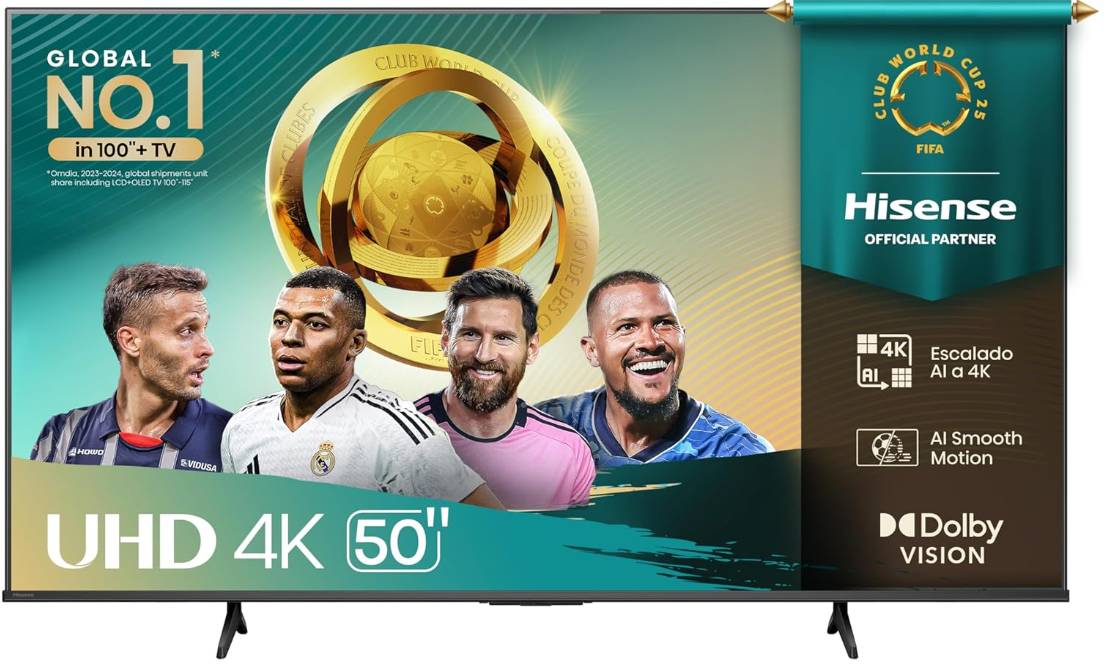 Televisor Hisense 50A65NV, 50 pulgadas, LED 4K UHD, 3840 x 2160 Pixeles, VIDAA SMART TV
